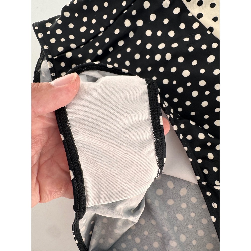 Summersalt Oasis One-Piece Swimsuit Women 6 Black White Ruffle Polka Dot - Picture 6 of 12